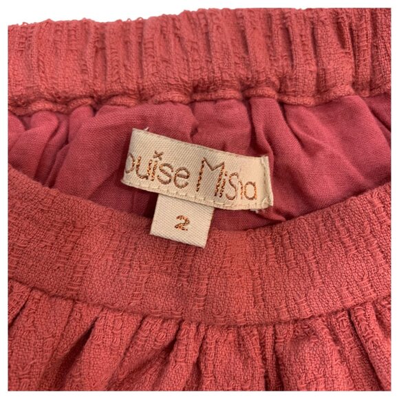 LOUISE MISHA - YUNI STORM SKIRT EMBROIDERED PINK 100% COTTON - NEW NO TAG - Picture 2 of 6